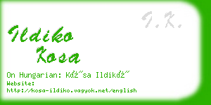 ildiko kosa business card